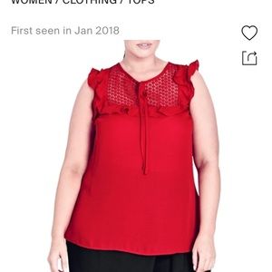 City Chic red ruffle sleeveless top